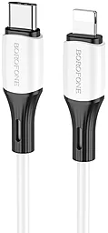 Кабель Borofone BX79 Silicone USB Type-C - Lightning 20w 3a 1м PD сable White - фото Кабель Borofone BX79 Silicone USB Type-C - Lightning 20w 3a 1м PD сable White