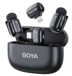 Петличный микрофон Boya Mini-12 Type-C, Lightning - фото Петличный микрофон Boya Mini-12 Type-C, Lightning