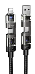 Кабель Hoco U151 4-in-1 USB-A/Type-C to Type-C/Lightning 240w 5a 1.2м PD сable Black - фото Кабель Hoco U151 4-in-1 USB-A/Type-C to Type-C/Lightning 240w 5a 1.2м PD сable Black