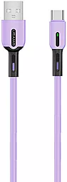 Кабель Usams U51 Silicone USB-A - Type-C 10w 1м cable Violet (US-SJ433) - фото Кабель Usams U51 Silicone USB-A - Type-C 10w 1м cable Violet (US-SJ433)