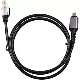 Мережевий Type-C - RJ-45 Ethernet кабель PowerPlant 1м чорний (CA914913) 
