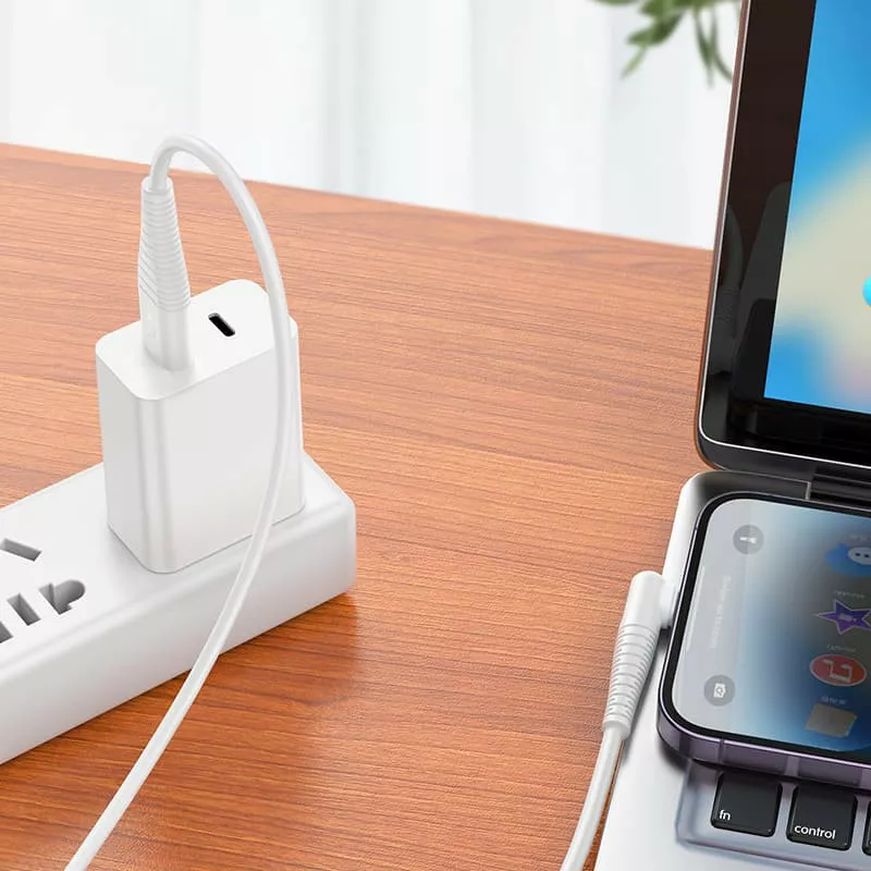 Кабель Borofone BX105 Corriente USB-A - Lightning 12w 2.4a 1м cable White - фото 4