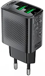 Сетевое зарядное устройство AceFast A86 2.4a 2xUSB-A ports charger black - фото Сетевое зарядное устройство AceFast A86 2.4a 2xUSB-A ports charger black