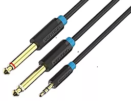 Аудио кабель Vention 2x Jack 6.35 mm - mini Jack 3.5 mm M/M 3м cable black (BACBI) - фото Аудио кабель Vention 2x Jack 6.35 mm - mini Jack 3.5 mm M/M 3м cable black (BACBI)
