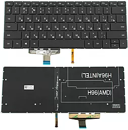 Клавіатура для ноутбуку Huawei W19 series з підсвіткою клавіш без рамки Black