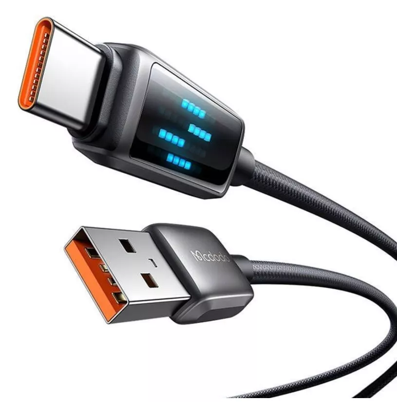 Кабель McDodo LED Display USB-A - Type-C 30w 6a 1.2м cable Black (CA-2350) - фото 2