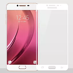 Захисне скло 1TOUCH 3D Full Cover Samsung Galaxy C5 White - мініатюра 2