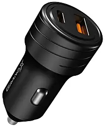 Автомобильное зарядное устройство Grand-X CH-30B 30w PD/QC USB-C/USB-A ports fast charger black - фото Автомобильное зарядное устройство Grand-X CH-30B 30w PD/QC USB-C/USB-A ports fast charger black