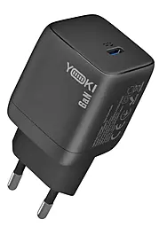 Сетевое зарядное устройство Yoki YK-GaN25NCB 25w NanoGaN PD/QC3.0 USB-C fast charger Black - фото Сетевое зарядное устройство Yoki YK-GaN25NCB 25w NanoGaN PD/QC3.0 USB-C fast charger Black
