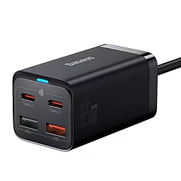 Сетевое зарядное устройство Baseus Pro Fast Charge GaN3 65W 2xUSB-С+2хUSB-A + USB C-C Cable Black (CCGP040101)