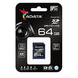Карта памяти ADATA SDXC 64GB Premier Pro Class10 UHS-I U3 (ASDX64GUI3CL10-R) - миниатюра 2
