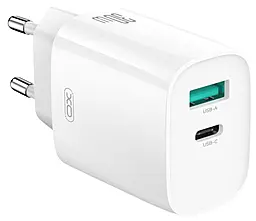 Сетевое зарядное устройство XO CE30 30w PD USB-C/USB-A ports charger white - фото Сетевое зарядное устройство XO CE30 30w PD USB-C/USB-A ports charger white