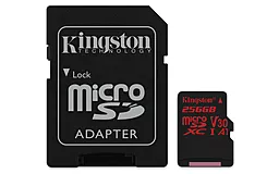 Карта памяти Kingston microSDXC 256GB Canvas React Class 10 UHS-I U3 V30 A1 + SD-адаптер (SDCR/256GB)