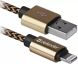 Кабель Defender USB-A - Lightning 12w 2.4a 1м cable Gold (87806) - фото Кабель Defender USB-A - Lightning 12w 2.4a 1м cable Gold (87806)
