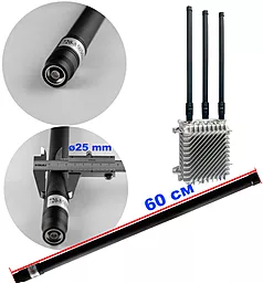 Антенна всенаправленная, 720-850 MHz, 100W, 3-8 dBi, d-25 mm, 60 см, N-J - фото Антенна всенаправленная, 720-850 MHz, 100W, 3-8 dBi, d-25 mm, 60 см, N-J