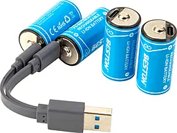 Аккумулятор Beston 16340 RCR123A 2100mWh 3.0V Li-Ion USB Type-C TipTop - фото Аккумулятор Beston 16340 RCR123A 2100mWh 3.0V Li-Ion USB Type-C TipTop