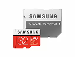 Карта памяти Samsung microSDHC 32GB Evo Plus Class 10 UHS-1 U1 + SD-адаптер (MB-MC32G)