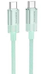 Кабель Borofone BU44 Sincero USB Type-C - Type-C 60w 3a 1.2м PD cable Green - фото Кабель Borofone BU44 Sincero USB Type-C - Type-C 60w 3a 1.2м PD cable Green