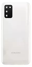 Задняя крышка корпуса Samsung Galaxy A02s A025 со стеклом камеры White - фото Задняя крышка корпуса Samsung Galaxy A02s A025 со стеклом камеры White
