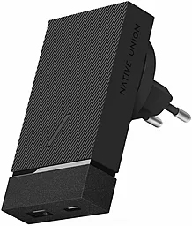 Сетевое зарядное устройство с быстрой зарядкой Native Union Smart Charger 20w PD USB-C/USB-A Slate Black - фото Сетевое зарядное устройство с быстрой зарядкой Native Union Smart Charger 20w PD USB-C/USB-A Slate Black