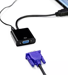 Відео перехідник (адаптер) 1TOUCH HDMI M - VGA F з кабелем аудіо 3.5мм чорний - мініатюра 7