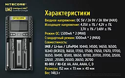 Зарядное устройство Nitecore UM2 (2 канала) - миниатюра 23