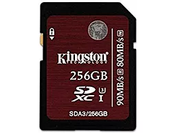 Карта памяти Kingston SDXC 256GB Ultimate Class 10 UHS-I U3 (SDA3/256GB)
