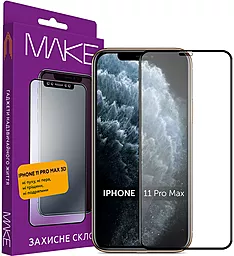 Захисне скло MAKE для 3D Apple iPhone 11 Pro Max Black (MG3D-AI11PM) - фото Захисне скло MAKE для 3D Apple iPhone 11 Pro Max Black (MG3D-AI11PM)