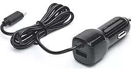 Автомобильное зарядное устройство REAL-EL CA-17 2.1a car charger + Lightning cable black (EL123160010)