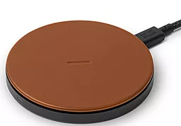 Бездротовий (індукційний) зарядний пристрій швидкої QI зарядки Native Union Drop Classic Leather Wireless Charger Brown