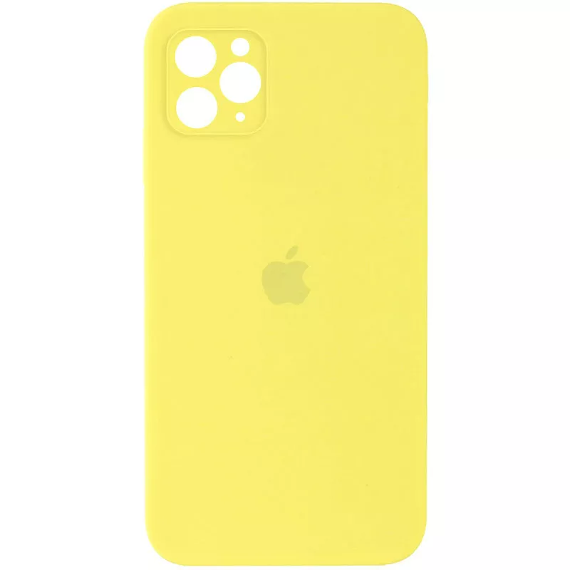 Чехол Silicone Case Full Camera Square для Apple iPhone 11 Pro Max Yellow - фото 1