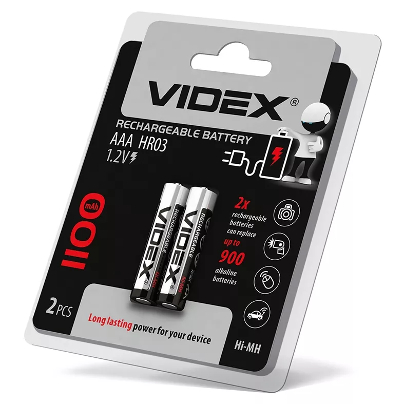 Аккумулятор Videx AAA 1100mAh NiMh 2шт (23337) - фото 1