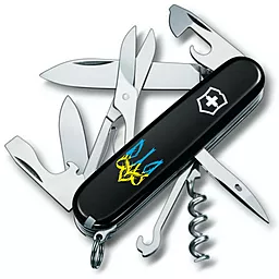 Мультитул Victorinox Climber Ukraine (1.3703.3_T0636u) Black Трезубец готический сине-желтый