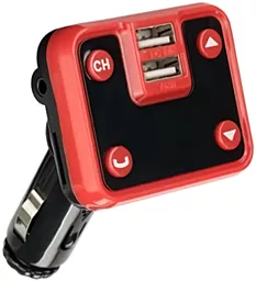 Автомобільний зарядний пристрій з FM трансмітером EasyLife KCB-641 1a 2xUSB-A ports car charger red