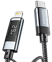 Кабель Essager Digital Display USB Type-C - Lightning 29w 3a 1м PD сable Black - миниатюра 4 Кабель Essager Digital Display USB Type-C - Lightning 29w 3a 1м PD сable Black - миниатюра 4