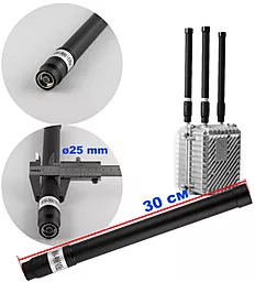 Антенна всенаправленная, 800-900 MHz, 50W, 3-7 dBi, d-25 mm, 30 см, N-J - фото Антенна всенаправленная, 800-900 MHz, 50W, 3-7 dBi, d-25 mm, 30 см, N-J