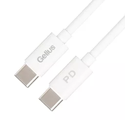 Кабель Gelius GP-UC112 Contact USB Type-C - Type-C 60w 3a 2м PD cable White - фото Кабель Gelius GP-UC112 Contact USB Type-C - Type-C 60w 3a 2м PD cable White