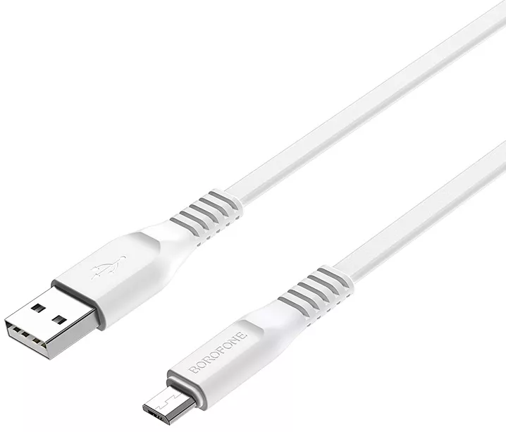 Кабель Borofone BX23 USB-A - micro USB 12w 2.4a 1м cable White - фото 3