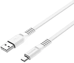 Кабель Borofone BX23 USB-A - micro USB 12w 2.4a 1м cable White - мініатюра 3 Кабель Borofone BX23 USB-A - micro USB 12w 2.4a 1м cable White - мініатюра 3