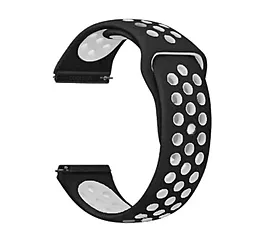 Змінний ремінець BeCover для розумного годинника Vents Style Samsung Galaxy Watch 46mm/Watch 3 45mm/Gear S3 Classic/Gear S3 Frontier (707127) Black White