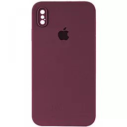 {"ru": "Чехол", "uk": "Чохол"} Silicone Case Full Camera Square для Apple iPhone X, iPhone XS Marsala