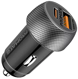 Автомобильное зарядное устройство Promate DriveGear-PD33 33w PD USB-C/USB-A ports car charger black - фото Автомобильное зарядное устройство Promate DriveGear-PD33 33w PD USB-C/USB-A ports car charger black