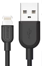 Кабель Remax Souffle USB-A - Lightning 12w 2.4a 1м cable Black (RC-031i) - фото 1