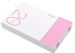 Повербанк GOLF Hive20 Plus 20000mah White/Pink - фото Повербанк GOLF Hive20 Plus 20000mah White/Pink