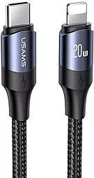 USB PD Кабель Usams U71 20W 2.4A 3M USB Type-C - Lightning Cable Black