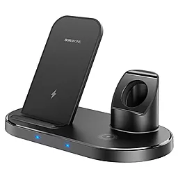 Беспроводная док-станция Borofone BQ10 3-in-1 Black - фото Беспроводная док-станция Borofone BQ10 3-in-1 Black