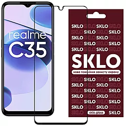 Защитное стекло SKLO 3D для Realme C35 Черный