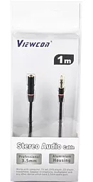 Аудио удлинитель Viewcon VA 111 mini Jack 3.5mm M/F 1 м black - миниатюра 3