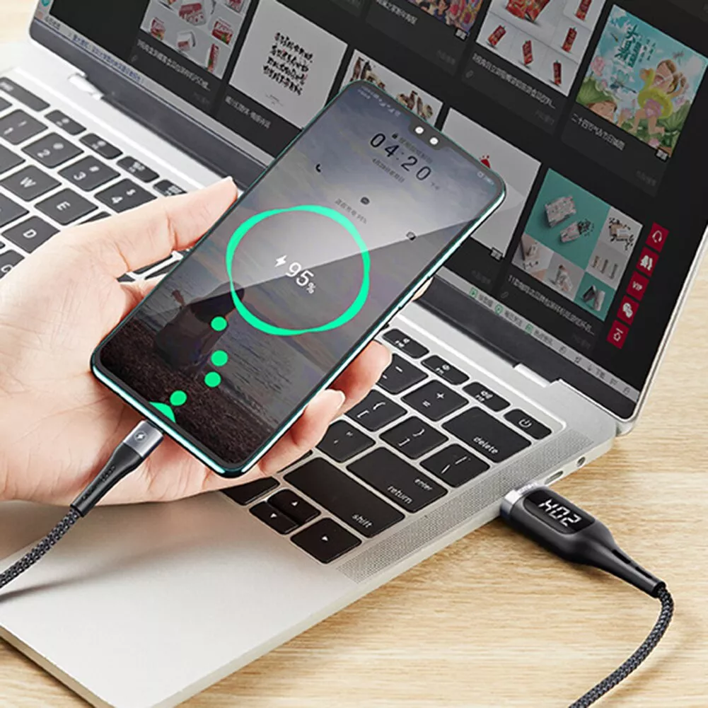 Кабель Remax RC-096a Intelligent Digital Data USB-A - Type-C 10.5w 1.2м cable Black - фото 3