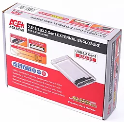 Кишеня для HDD AgeStar 3UB2P6 (Transparent) - мініатюра 4 Кишеня для HDD AgeStar 3UB2P6 (Transparent) - мініатюра 4